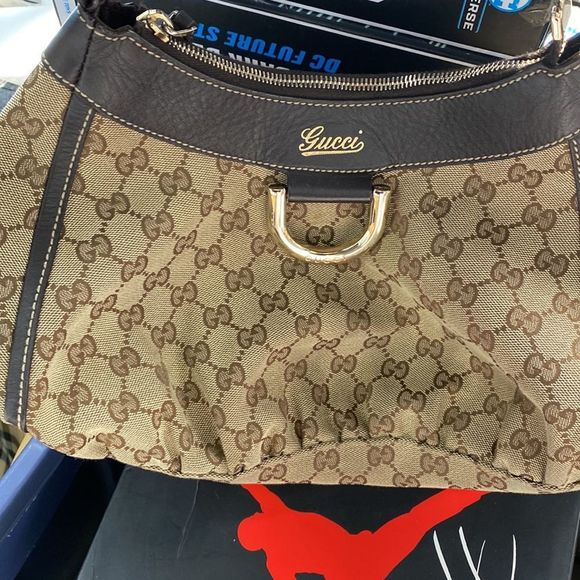 Gucci GG D Ring Canvas Hobo Shoulder Bag Small Vintage - Picture 7 of 7